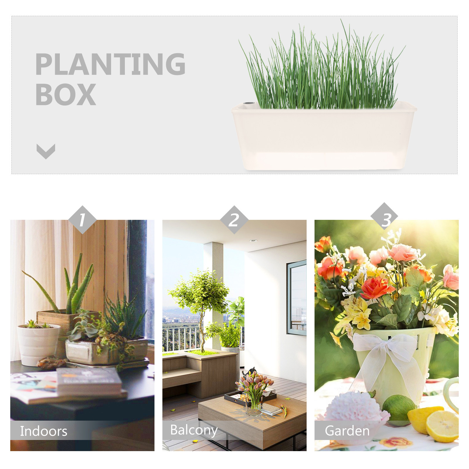 Rectangle Planter Box Long Pla - Self Watering Planter recension och pris