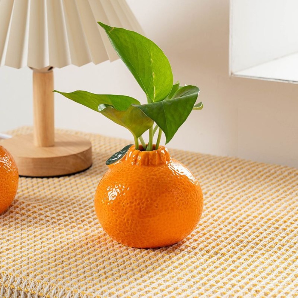 Cute Orange Shaped Ceramic Vas - Hydroponic Grow Pod recension och pris
